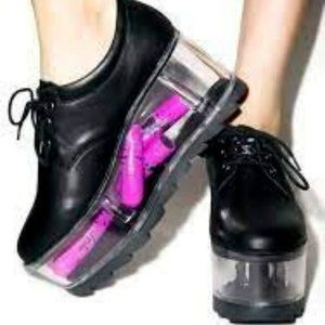 💥KILLER DESIGN💥YRU QLOUD CUSTOMIZABLE TRANSPARENT PLATFORM SHOES in BLACK